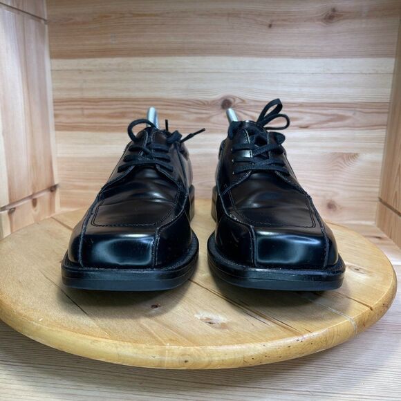 Unlisted By Kenneth Cole Leather Mens Size 10 M Oxford Shoes Black - Picture 4 of 8